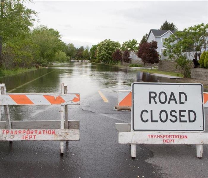 Road Closed Horizontal Flooded Residential Street